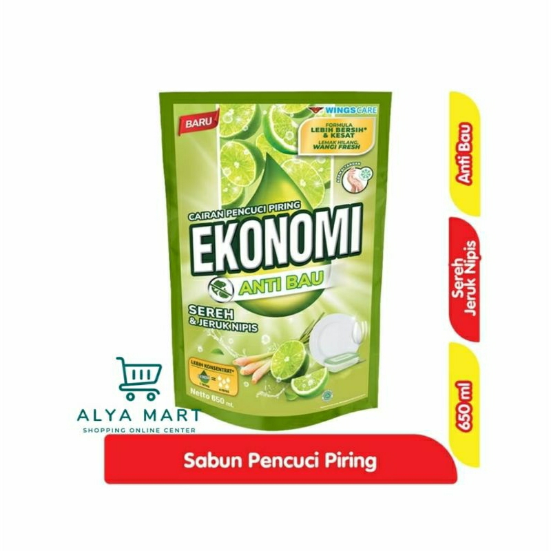 Ekonomi Sabun Cuci Piring Sereh & Jeruk Nipis 650ml