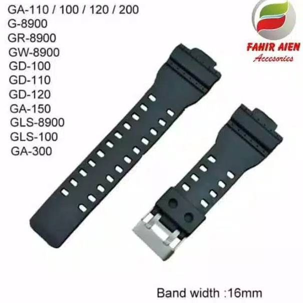 STRAP TALI JAM CASIO G-SHOCK GW-8900 GLS-8900 GW8900 GLS8900 WARNA HITAM FREE 2 PEN