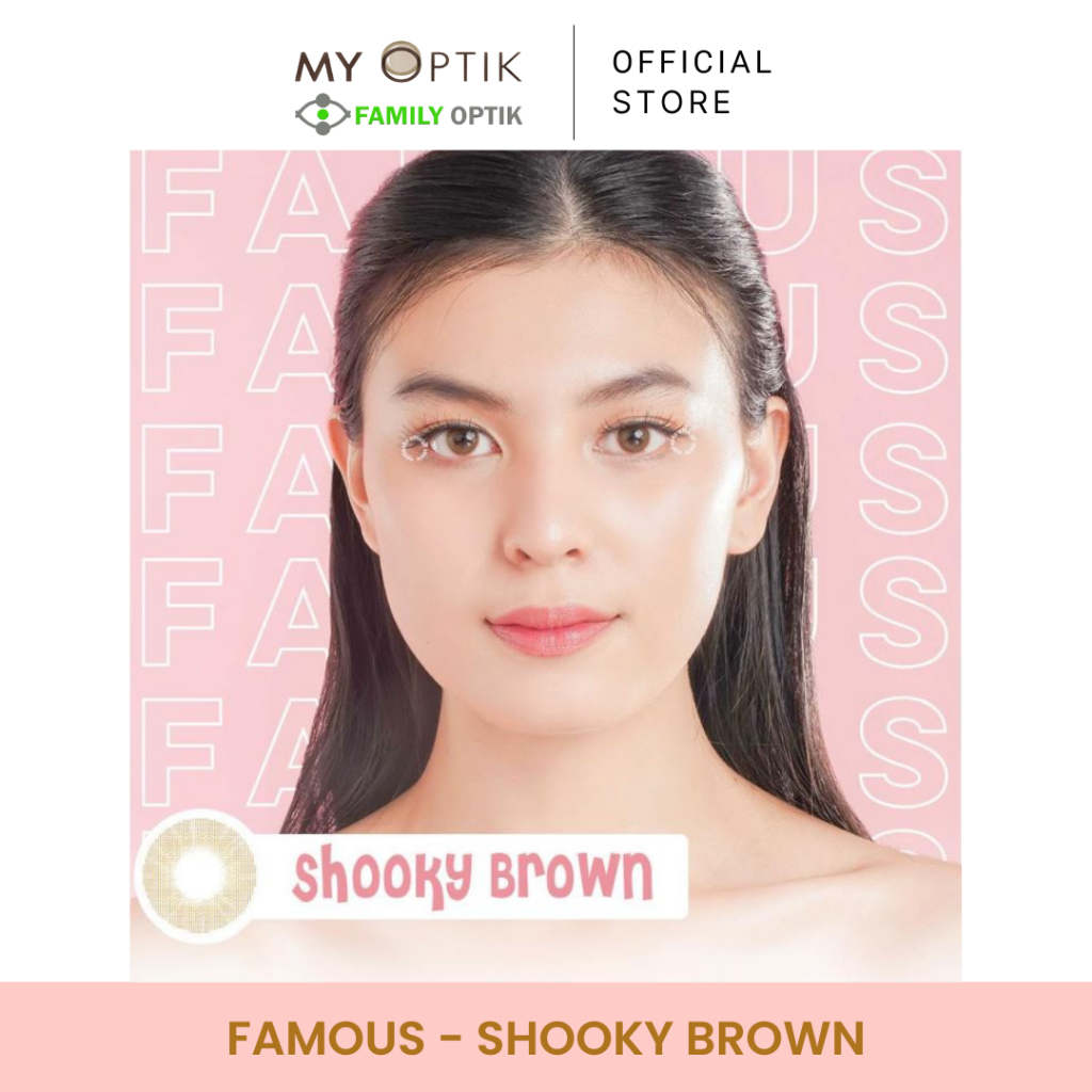 Famous With Biomoist Shooky Brown Monthly Softlens Warna
