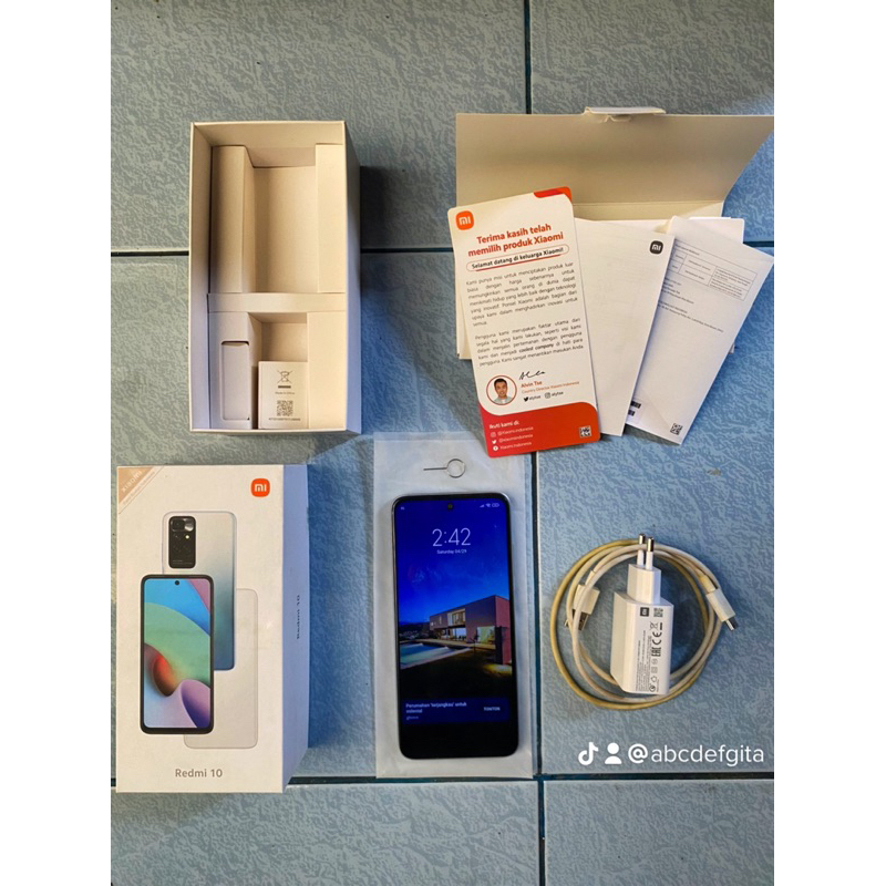 hp second xiaomi redmi 10 6/128gb warna putih