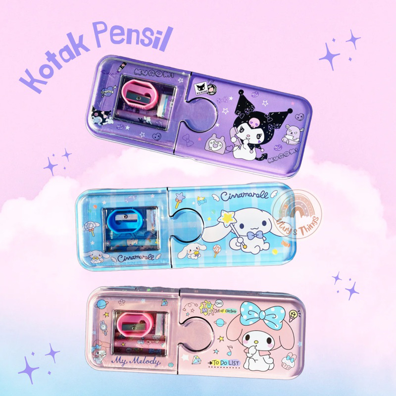 

Kotak pensil sanrio BENING 2 tingkat / kuromi / melody / cinamonroll / pompompurin
