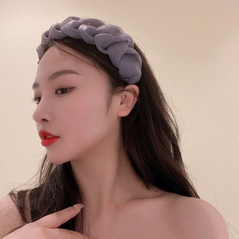 Bando Korea Big Scrunchie Braids Chiffon Korean Headband Kepang Besar Hairband Ala Nagita