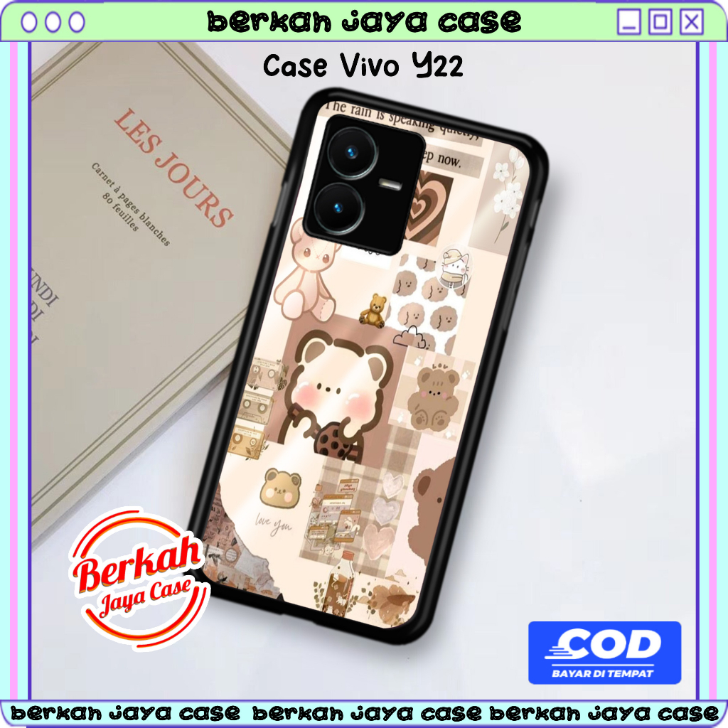 Case Vivo Y22 Terbaru Terlaris Motif Bear Casing Vivo Y22 Terlaris Bahan Hardcase Softcase Premium G