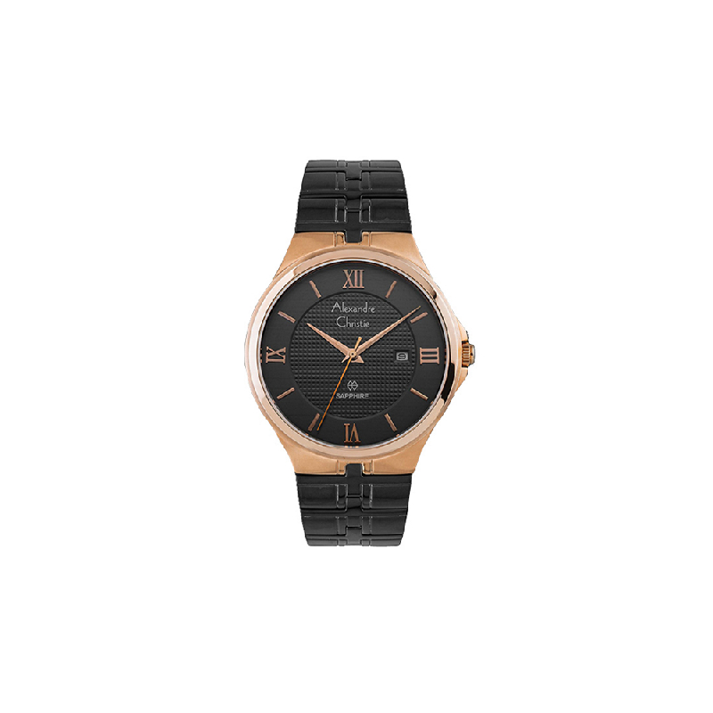 JAM TANGAN WANITA ALEXANDRE CHRISTIE AC 8541LD BLACK ROSE GOLD RANTAI ORIGINAL