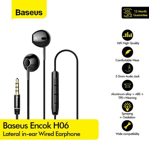 Earphone Headset BASEUS ENCOK WIRED EARPHONE H06