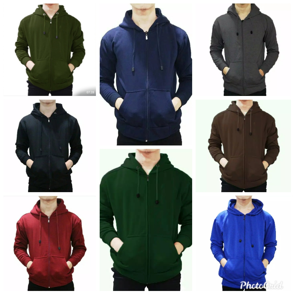 INDO - Jaket Hoodie Zipper Polos Pria Wanita | Sweater Hodie Pullover Premium Distro Mocca