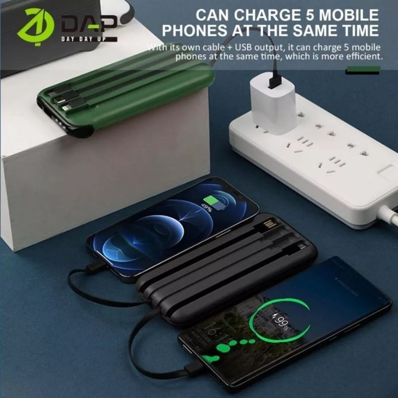 PowerBank DAP 10.000 mah D-P310 cable fast charging