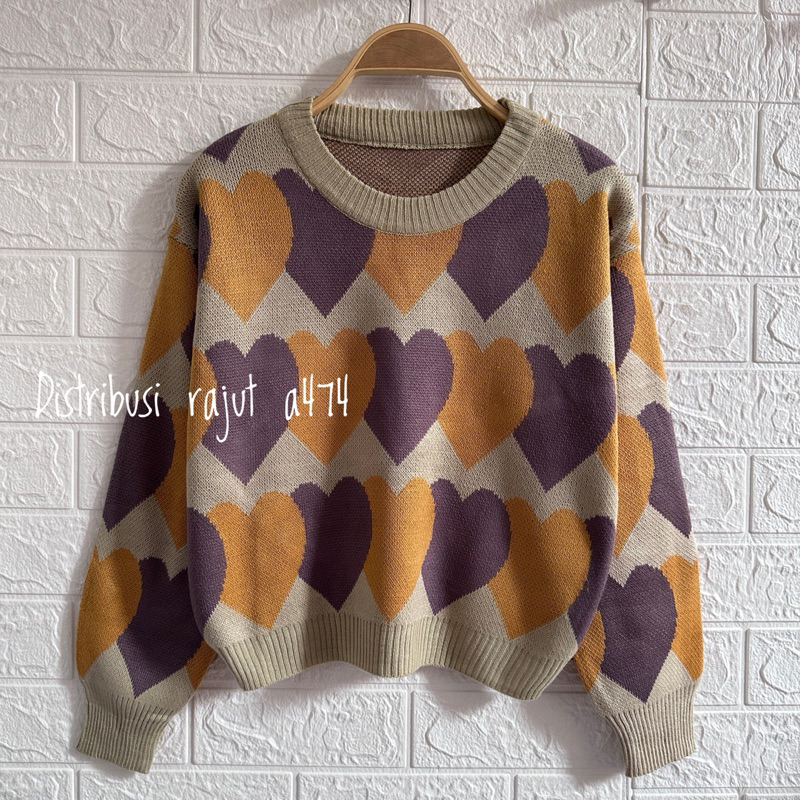 BESTY SWEATER RAJUT MOTIF KIANO ATASAN KOREA WANITA