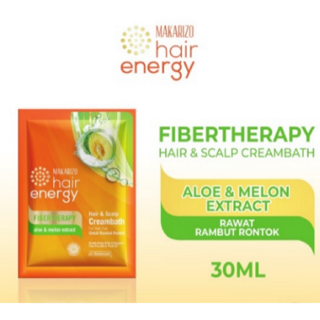 ✨SHASYA✨MAKARIZO HAIR ENERGY FIBERTHERAPY HAIR &amp; SCALP CREAMBATH SACHET 30 ML &amp; 60 ML - MASKER RAMBUT MAKARIZO SACHET