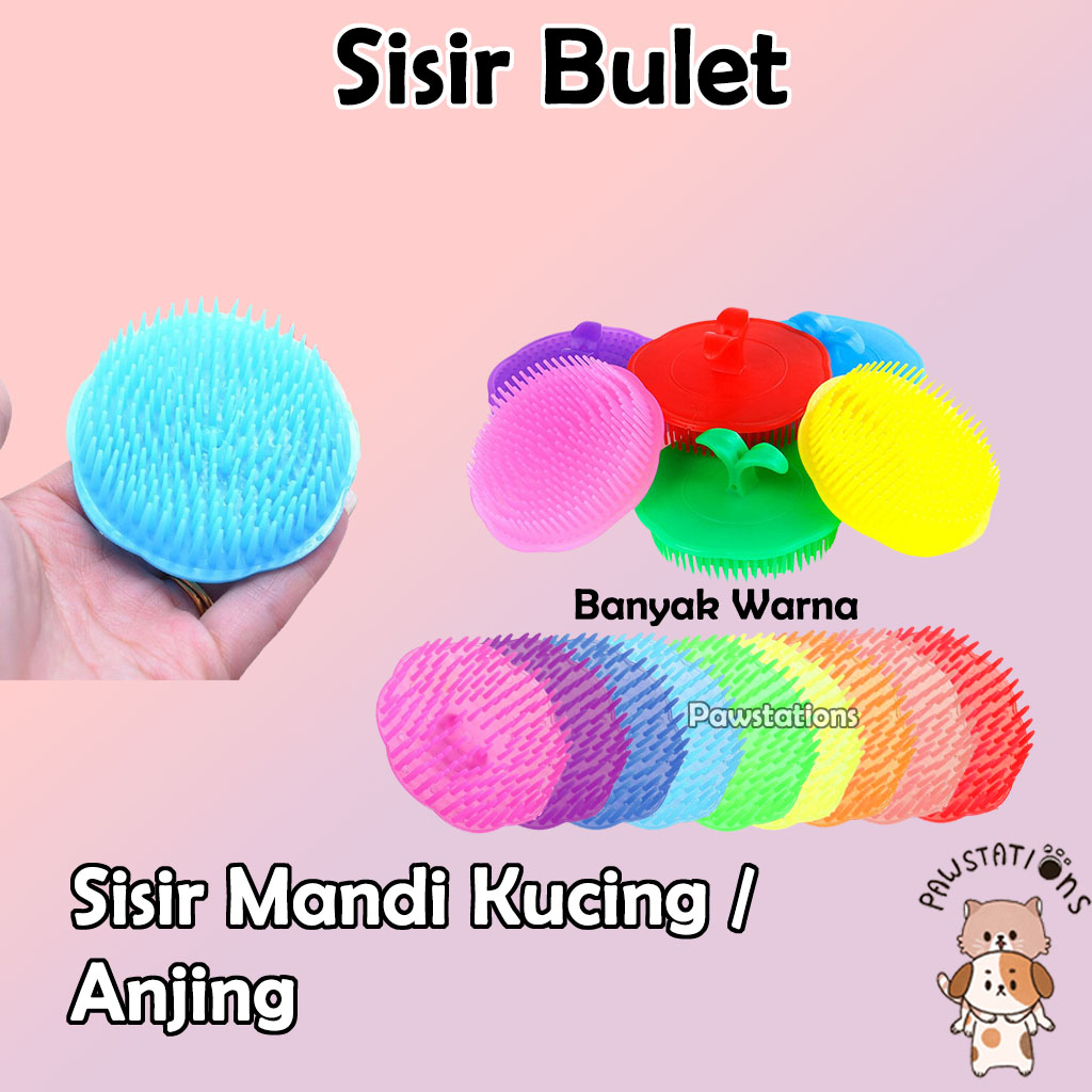 Sisir Pijat Mandi Kucing / Anjing Sikat Mandi Kucing / Anjing Sisir Bulat Lembut