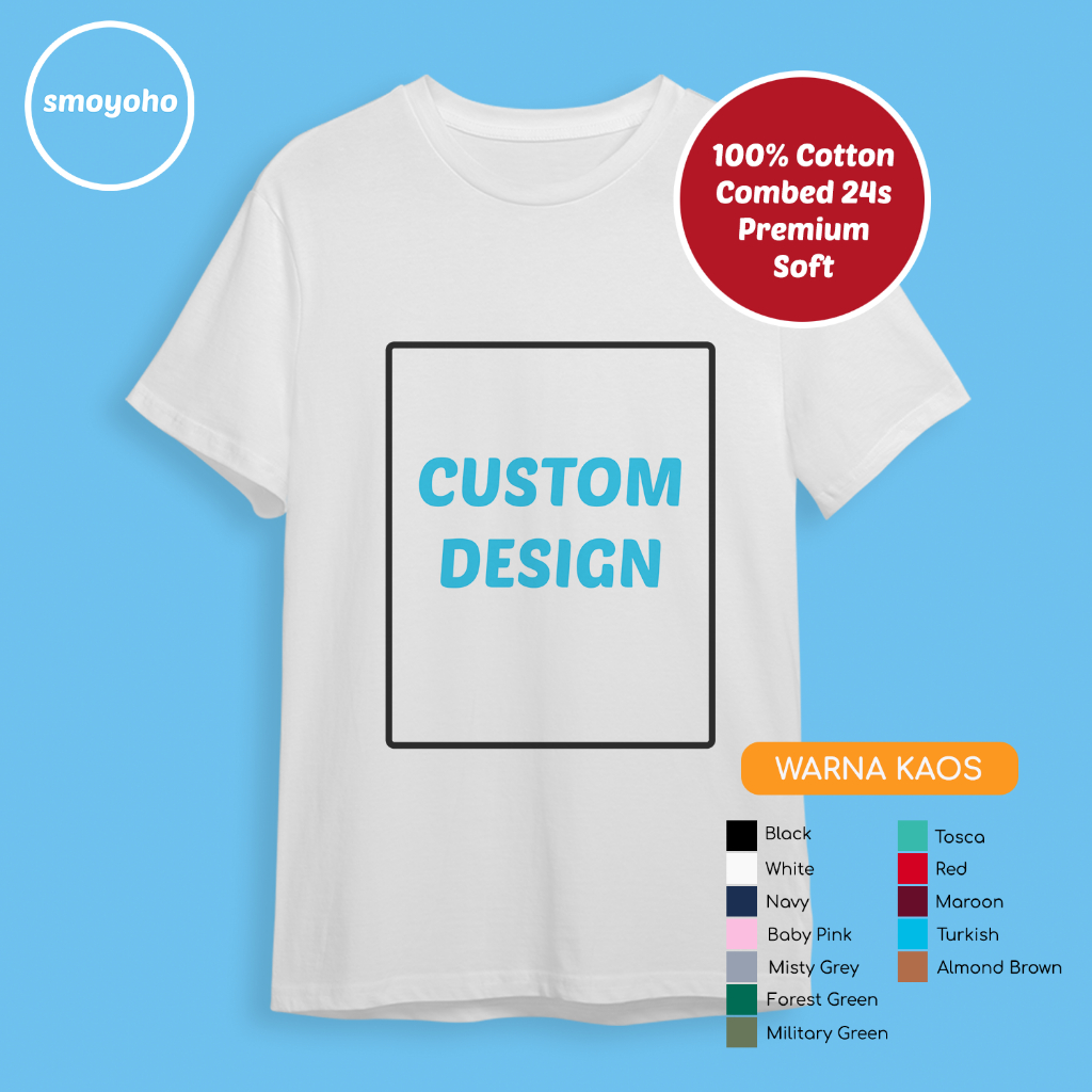 Kaos Custom Dewasa Tulisan/Gambar/Foto Premium 24s