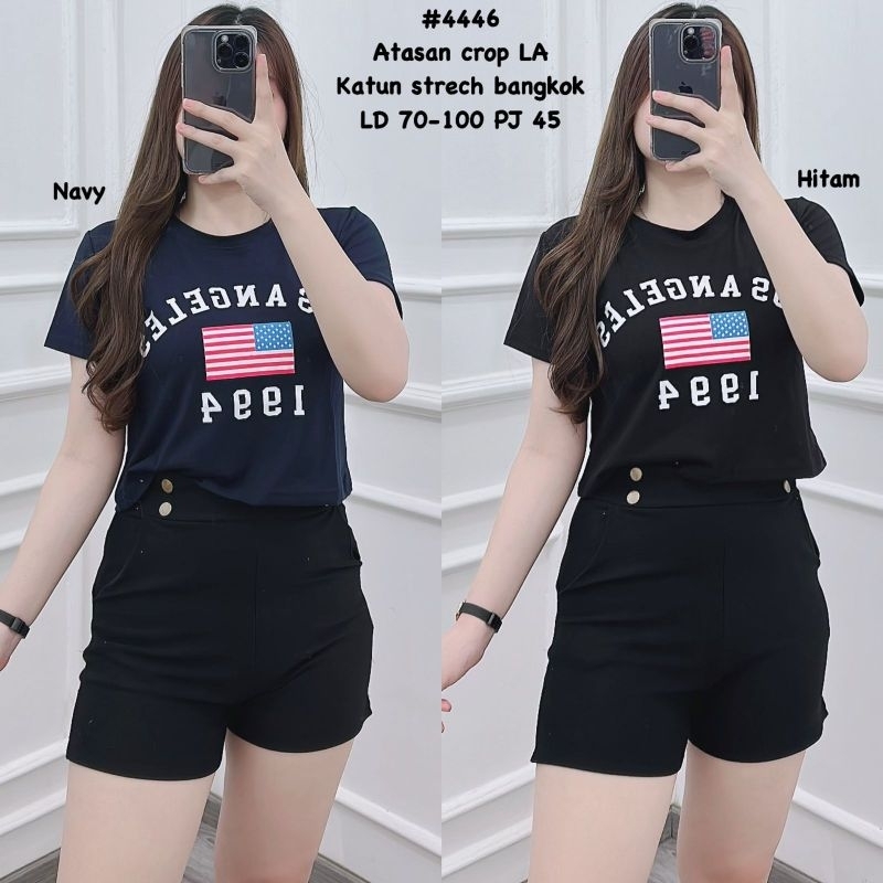 Atasan 4446 Atasan crop LA  DETAIL DI PICT