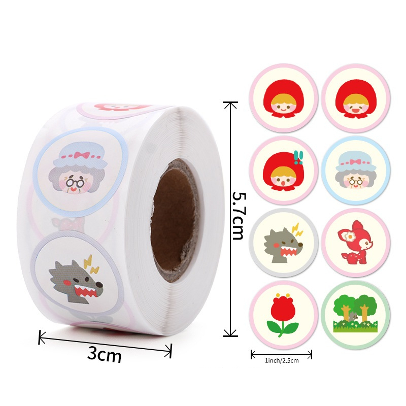 

50pcs Cute Little Red Riding Hood Seal Sticker Stiker Terimakasih Online Shop Packaging Packing Jurnal