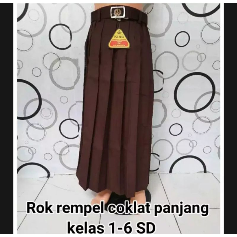 ROK REMPEL PANJANG PRAMUKA SD ANAK PEREMPUAN WARNA COKLAT ANAK KLS 1-6SD