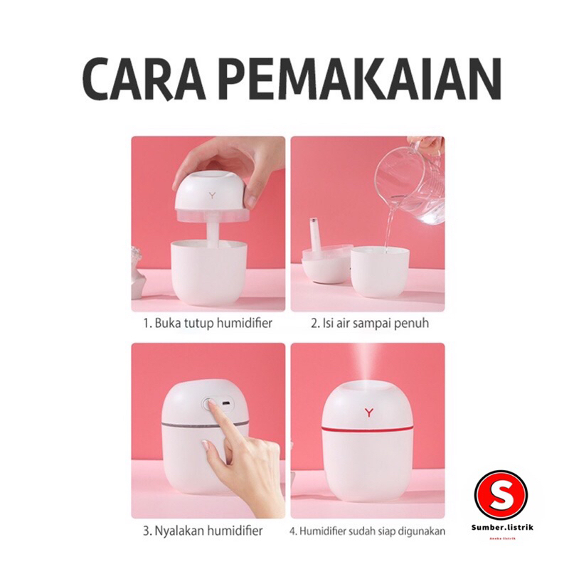 HUMIDIFIER AROMATHERAPY PEWANGI RUANGAN AIR DIFFUSER AROMA TERAPI PURIFIER OIL PELEMBAB RUANGAN Kualitas