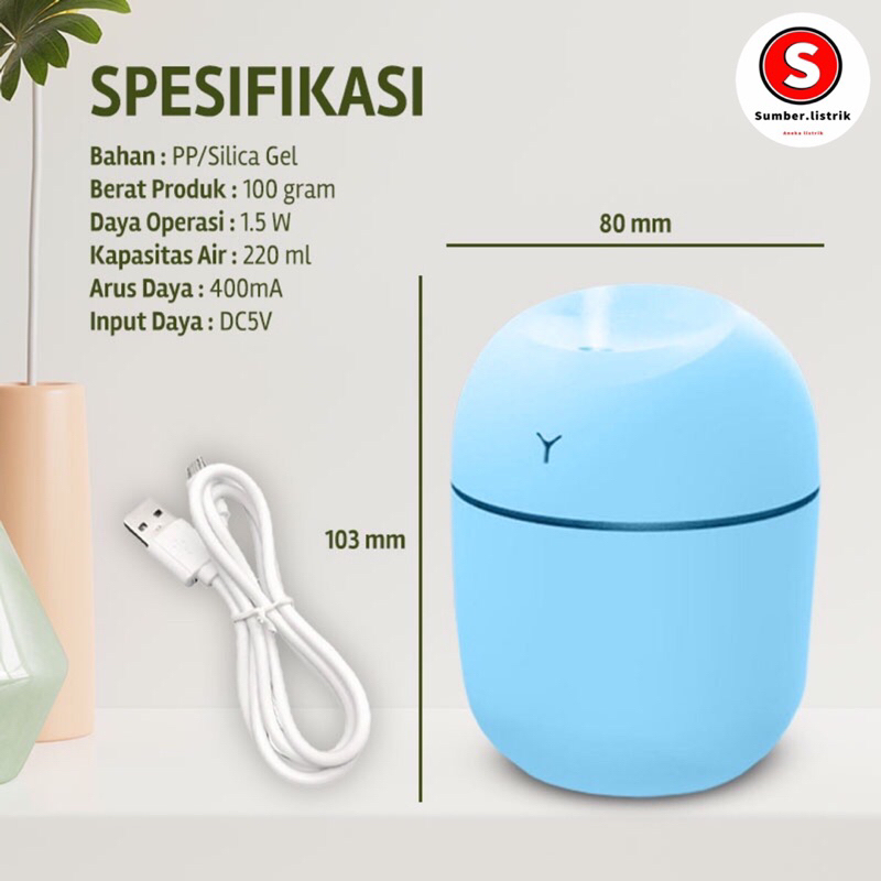 HUMIDIFIER AROMATHERAPY PEWANGI RUANGAN AIR DIFFUSER AROMA TERAPI PURIFIER OIL PELEMBAB RUANGAN Kualitas