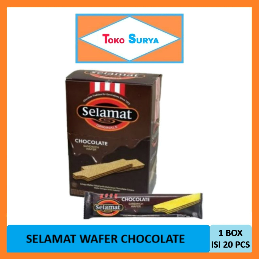 

Wafer Selamat Chocolate Sandwich Wafer 20pcs x 12gr