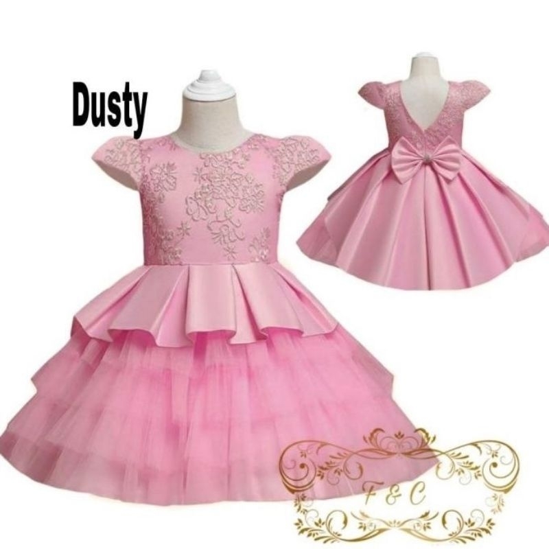 Baju Dress Tile Mutiara Floren Anak Perempuan