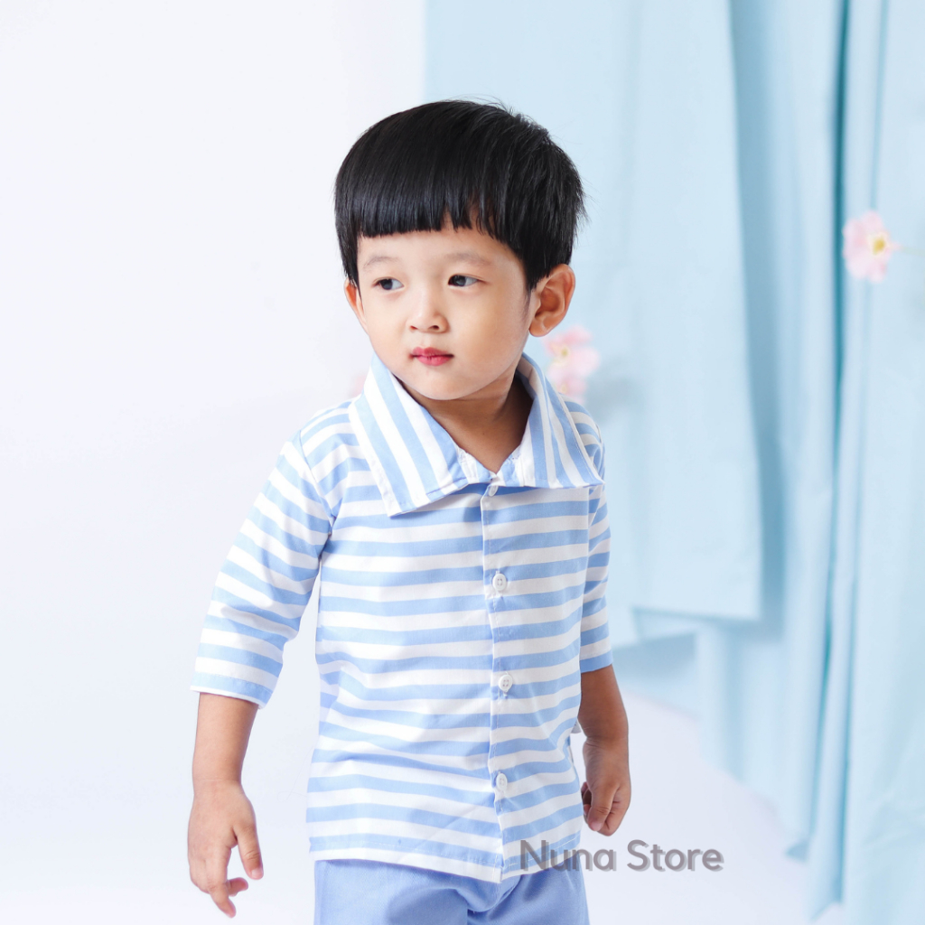 Nuna Store Matteo Shirt Anak Bayi Laki-Laki / Atasan Baju Kaos Kemeja Kerah Anak Usia 6 Bulan - 5 Tahun