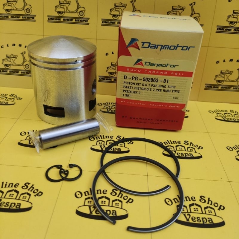 Piston Kit Vespa / Seher Vespa Excel Exclusive Pxe Ukuran 7M Ring Tipis Danmotor