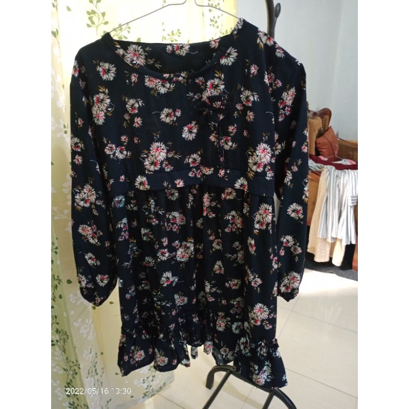 Tunik  wanita motif bunga /Long Tunik/Tunik wanita