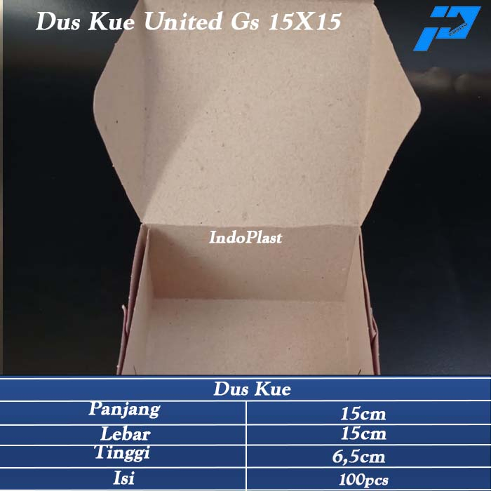 Dus Kue / Tempat Kue/ Kotak kue / Dus United GS 15x15 @100pcs