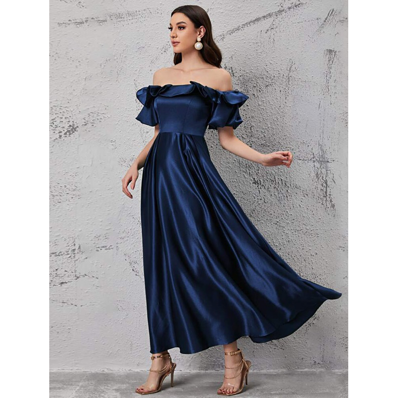 LUZ GOWN - Gaun pesta wanita off shoulder dress sabrina maxi A line big size jumbo ukuran besar part