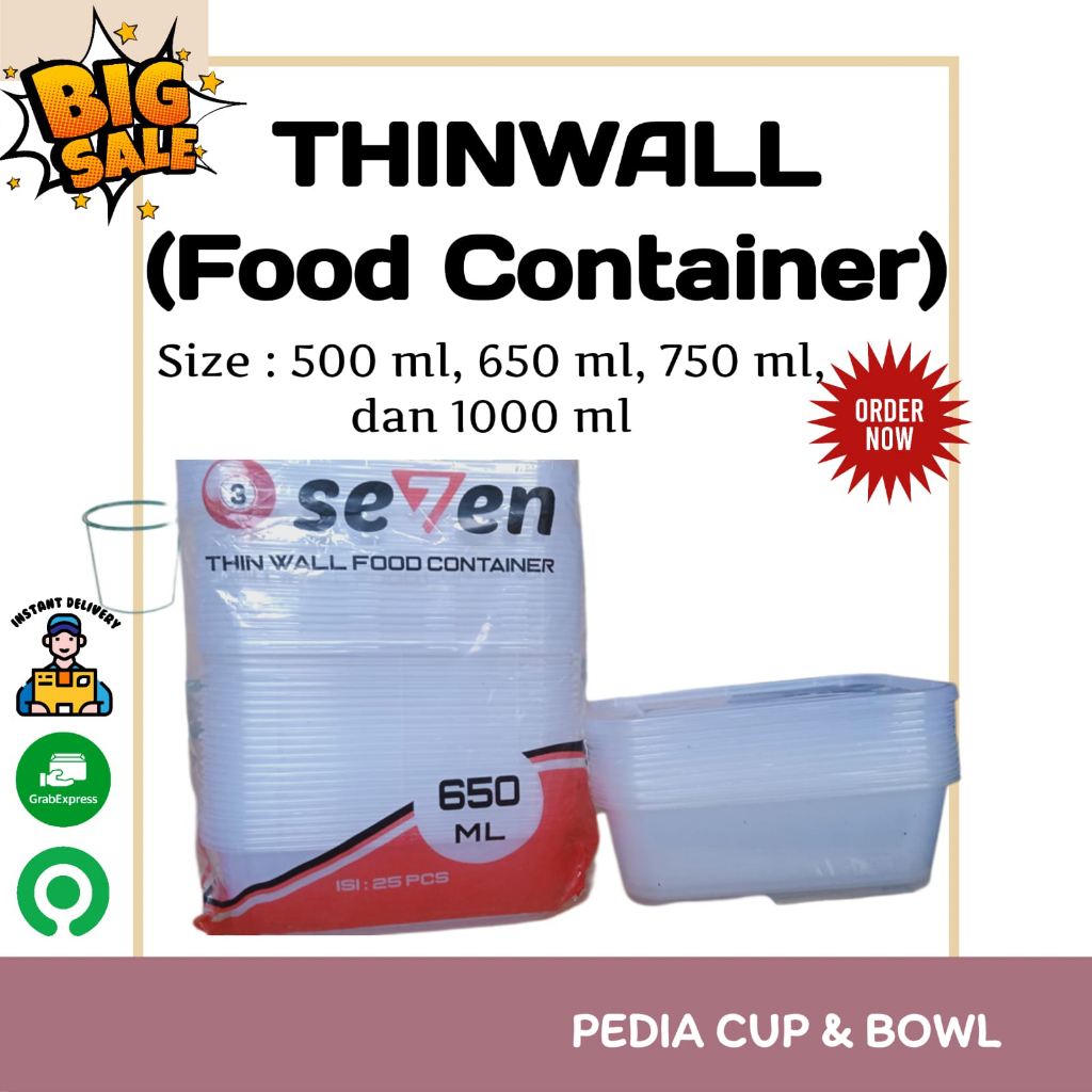 Thinwall (per 50 pcs) 500 ml 650 ml 750 ml 1000