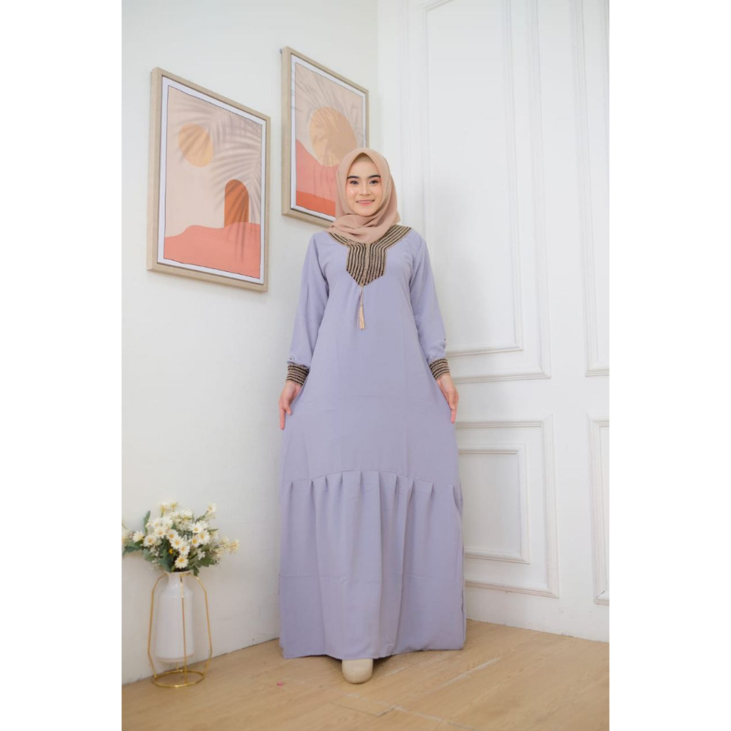 GAMIS ADZKIYA CRINKLE AIRFLOW | GAMIS TERBARU LEBARAN 2023 | GAMIS | baju gamis lebaran 2023