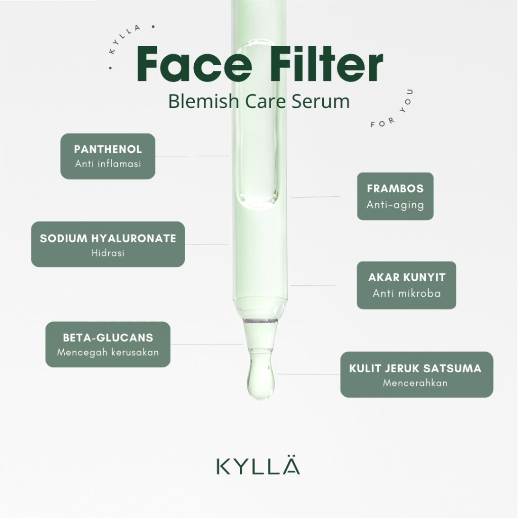 KYLLA Beauty Face Filter Blemish Care Serum 35ml SERUM WAJAH ANTI ACNE MENGURANGI JERAWAT