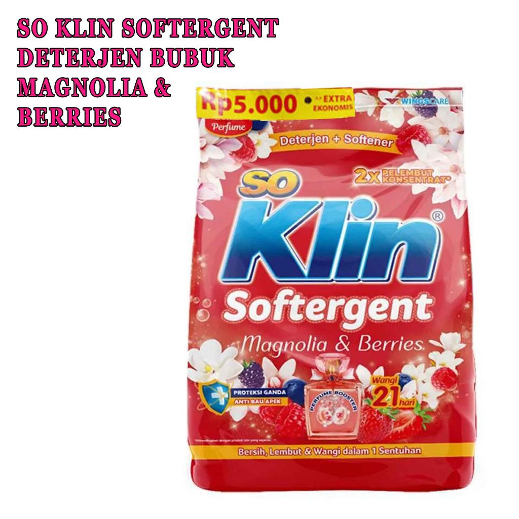 Deterjen Bubuk* So Klin Softergent* Magnolia &amp; Berries* 215gr