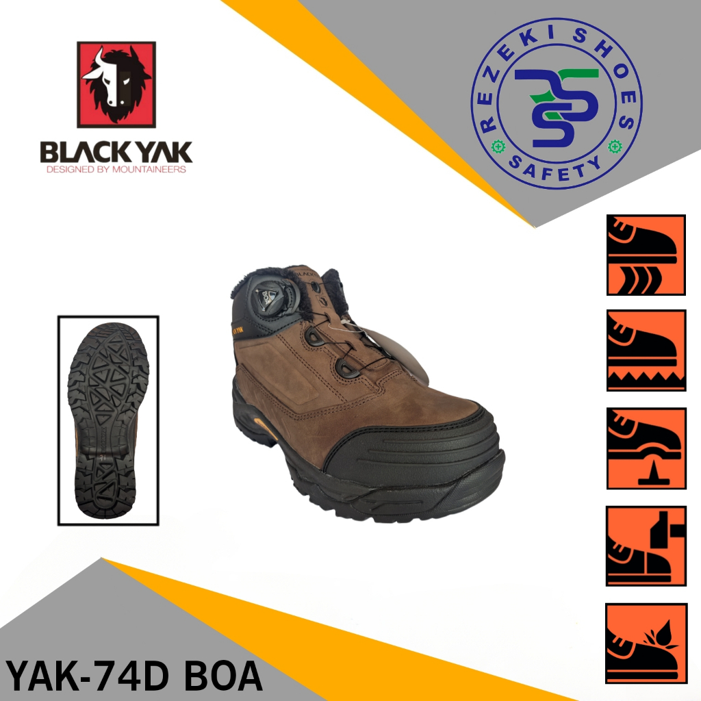 Sepatu Safety Black Yak 74D BOA - Sepatu Sport Black Yak 74D BOA