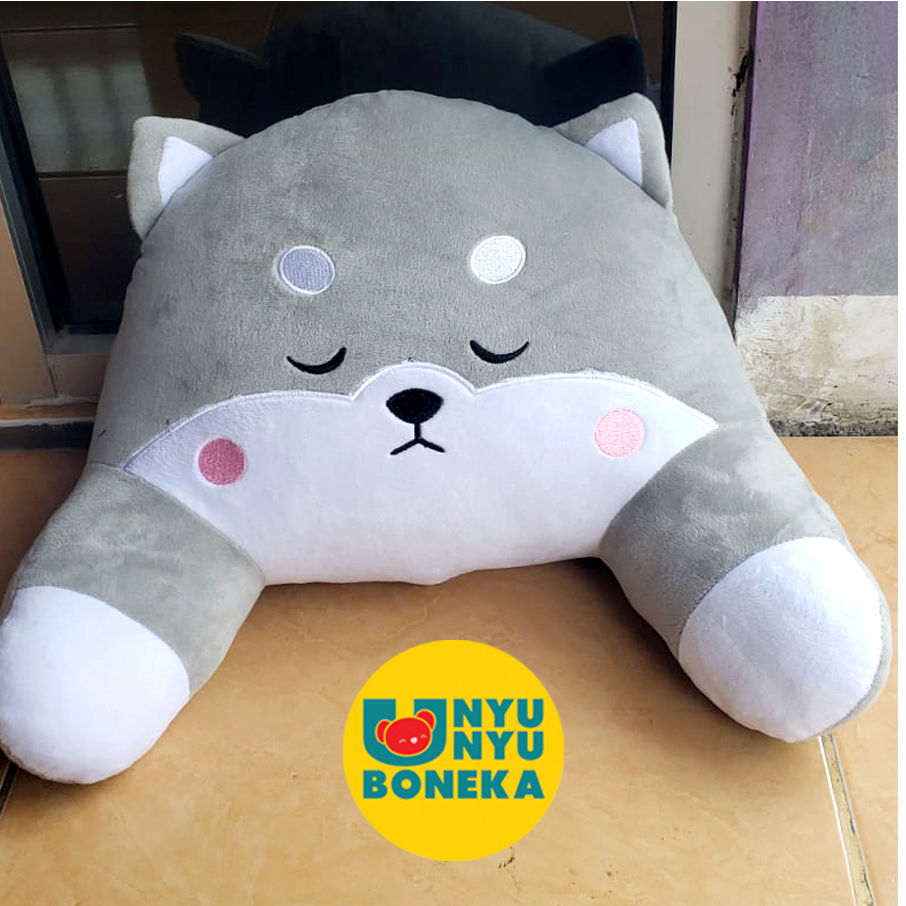 SALE !! Bantal sandaran kursi punggung mobil kantor ibu hamil karakter srigala doh husky shiba