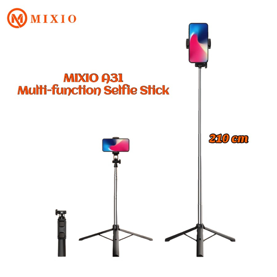 MIXIO - A31 Tongsis Bluetooth Selfie Stick Tripod 210 CM 2.1M