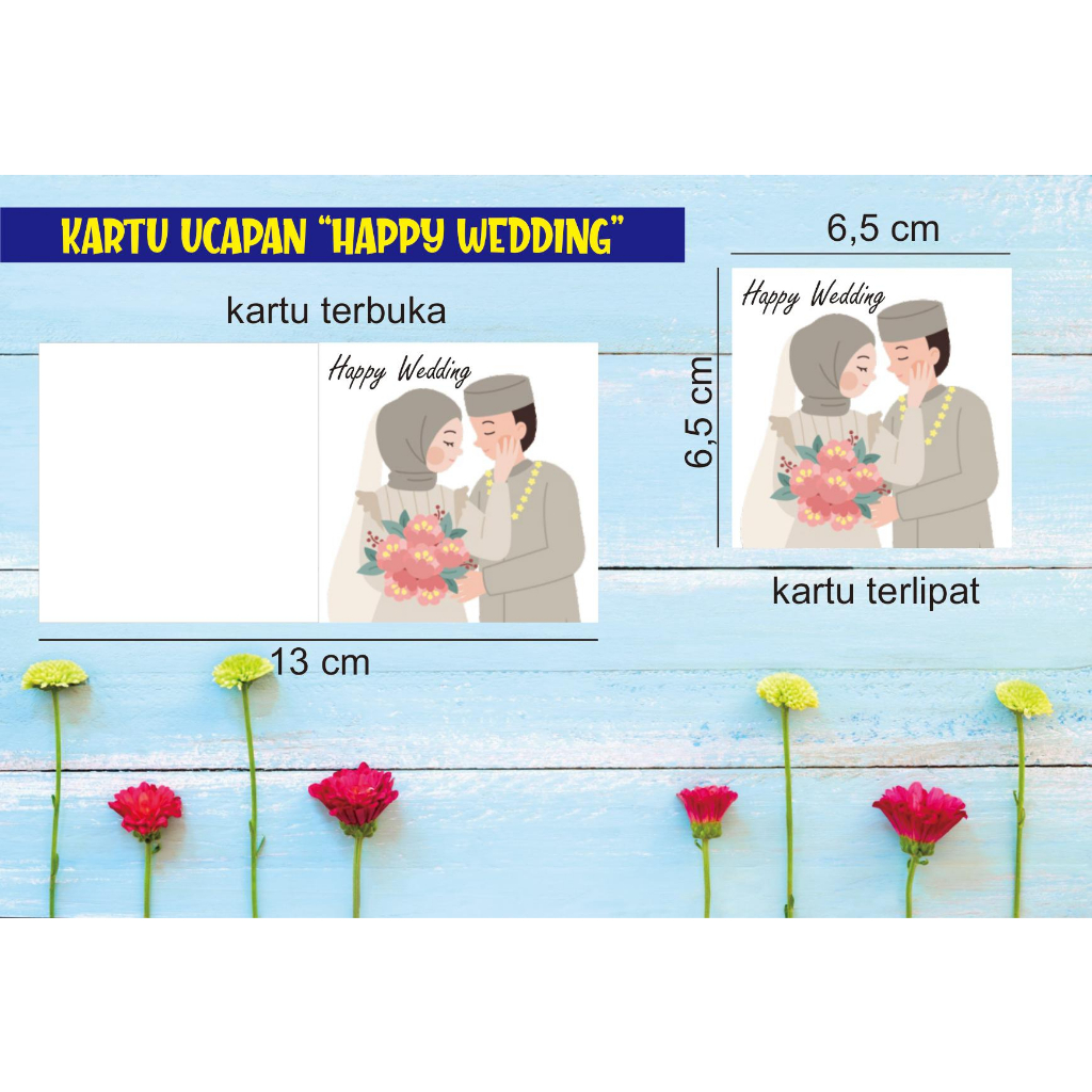 Kartu ucapan lipat "Happy Wedding" / kartu ucapan / Kartu ucapan happy wedding