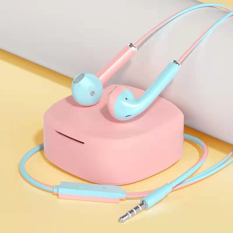 ELITEE HEADSET TWO TONE COLOR HIFI MACARON IN EAR EARPHONE 2 WARNA