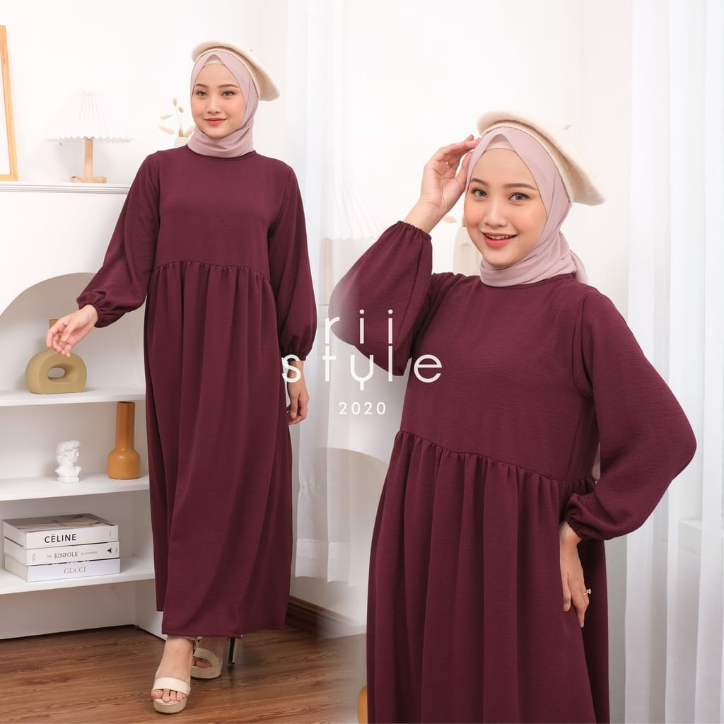 Balena Midi Dress Bahan Crinkle Air Flow