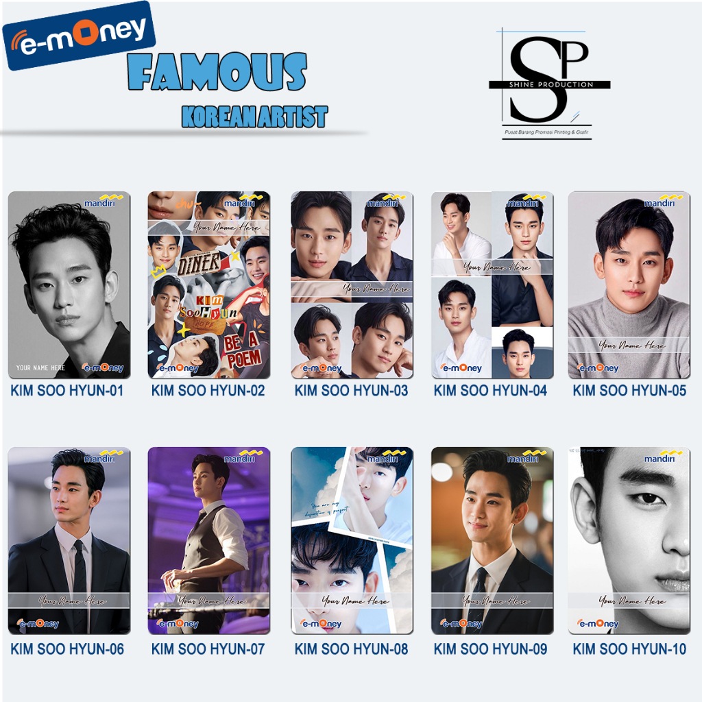 Kartu Flazz Emoney Gambar Kim Soo Hyun Custom Nama