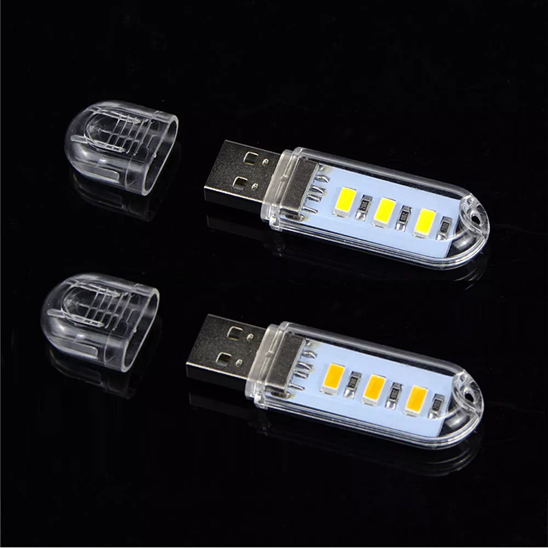 Lampu Baca Mini 3 LED USB Portable SMD5730 0.6W 5V - ASM5730 - White