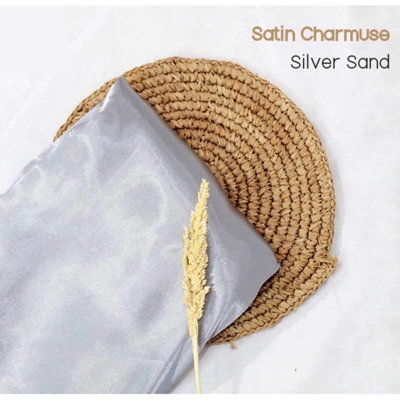 PRELOVED Rok lilit satin silk silver | rok silk | rok kebaya | (NEW)