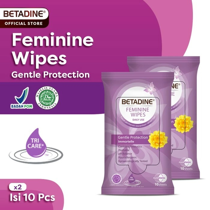 Betadine Feminine Wipes Twinpack x 2 10 Sheet