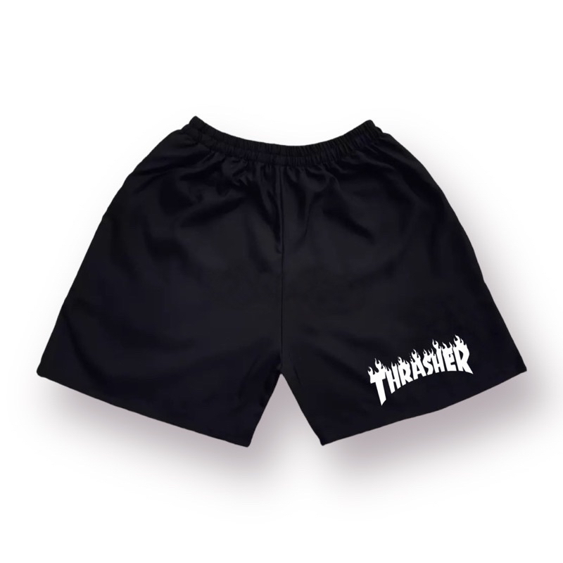 JEFFORD Boxer Pria Sablon DTF 02 | Boxer Pria Wanita | Boxer Pantai | Celana Boxer | Celana Dalam-Hitam Thrasher White