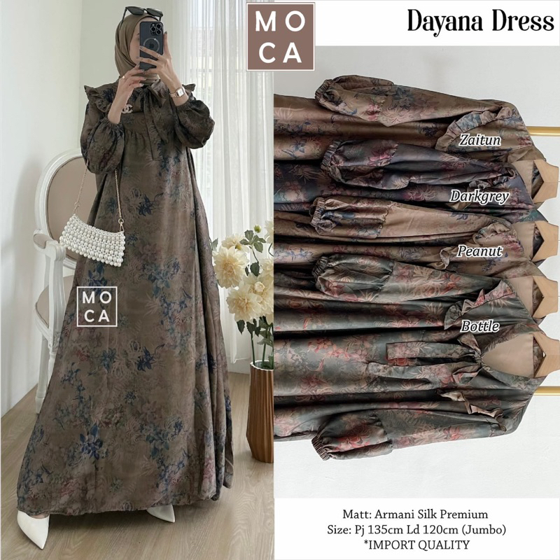 Clasy/Evara/Elisha/Marwah /Siera/Arumi/Dayana/Navisi/Alesa/Simidi Dress Moca Original Moela Berlabel