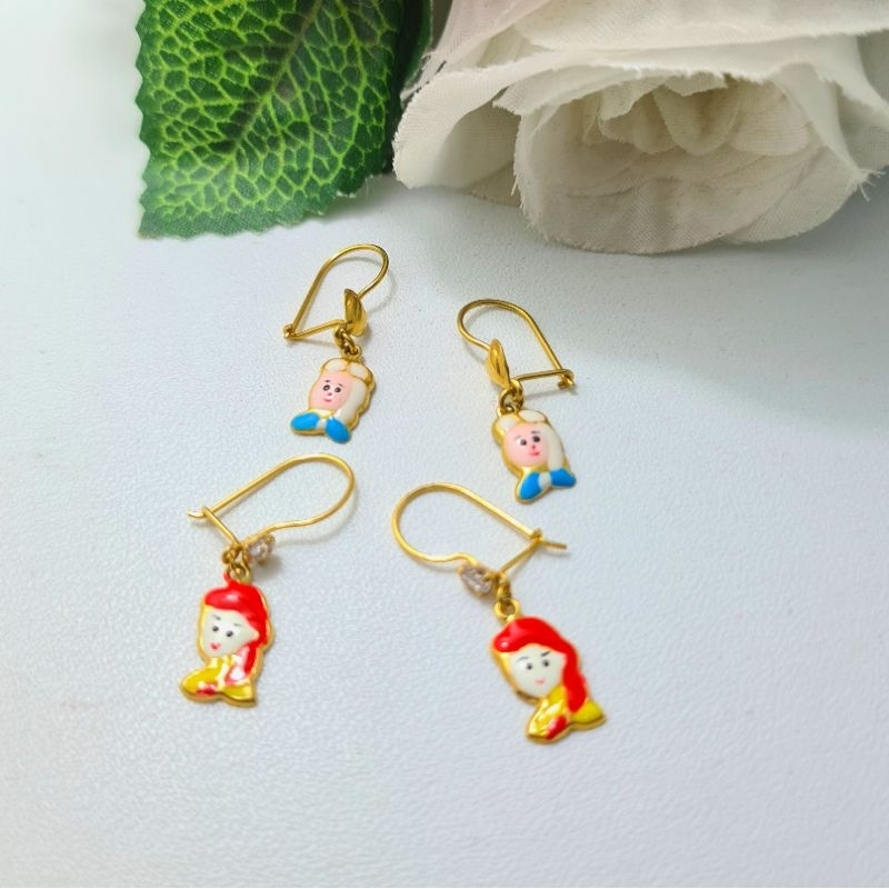 Anting Kait Anak Emas Muda Bandul Frozen