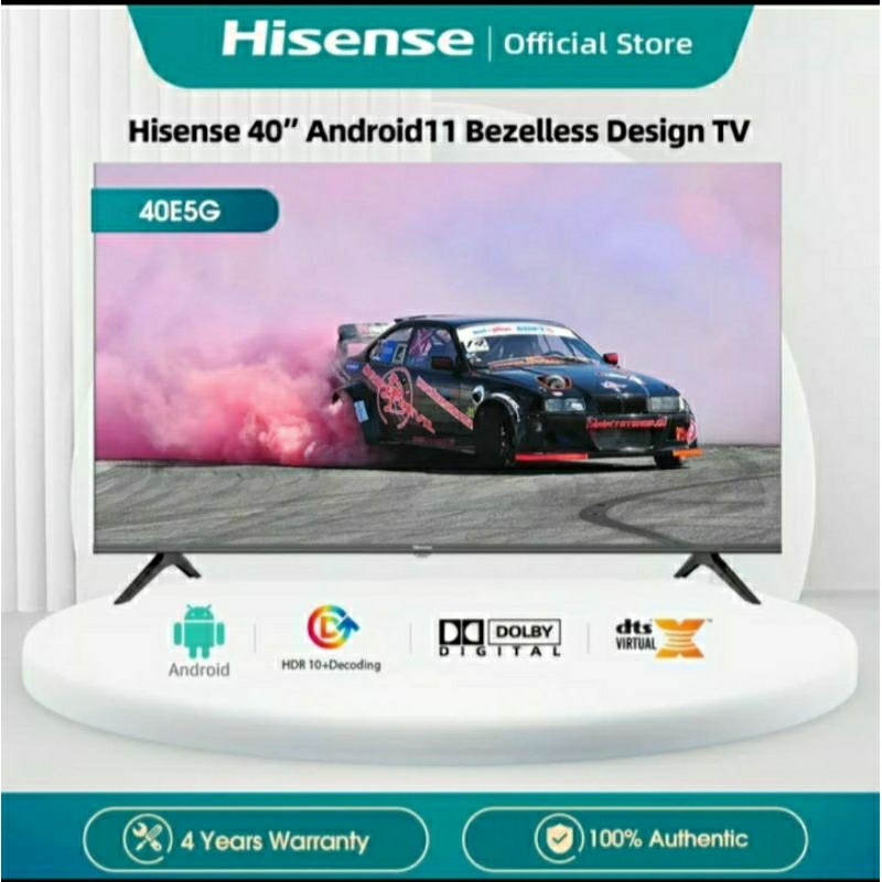 TV LED HISENSE 40E5G ANDROID 11 DIGITAL TV BEZELLESS TV 40 INCH