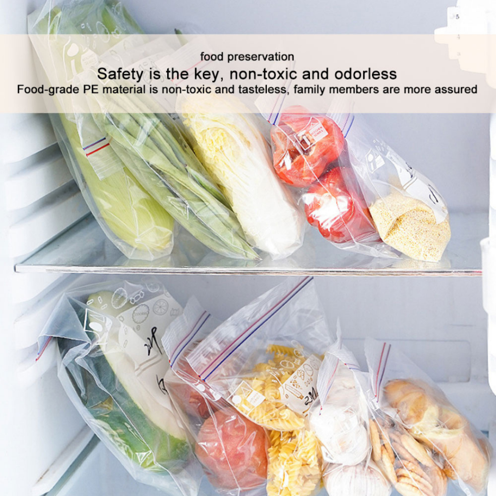 Kantong Plastik Kulkas Double Seal Ziplock Reusable Fresh Bag Penyimpan Makanan Sayuran Kantong Food Plastik Serbaguna