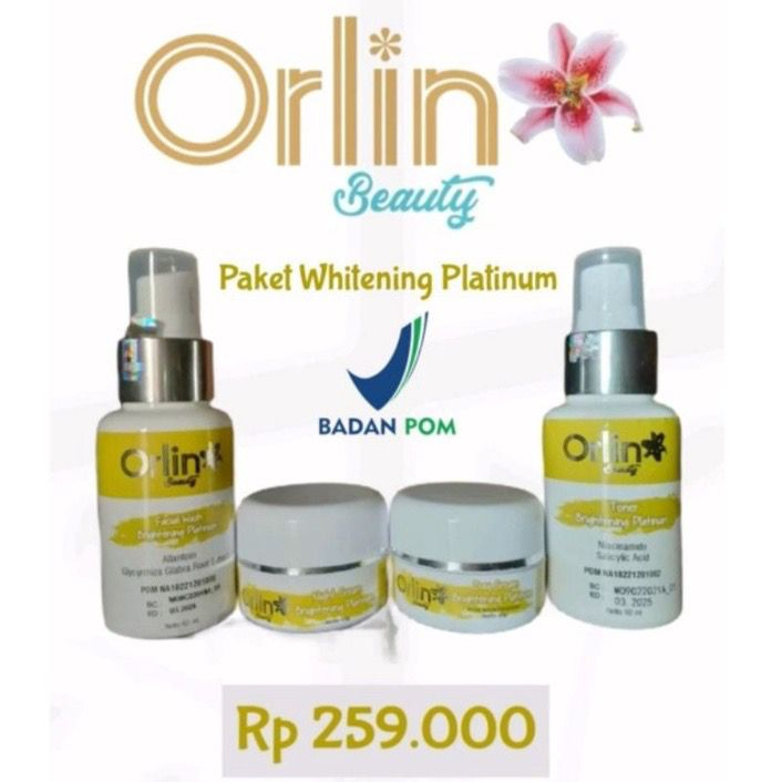 (HADIAH GRATIS) ORLIN BEAUTY SKINCARE / ORLIN BEAUTY / ORLIN / ORLIN SKINCARE / PUTIH GLOWING 10HARI