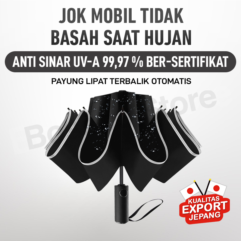 Bossco Payung Lipat Terbalik Otomatis Anti UV 99,97% Reverse Umbrella Payung terbalik payung mobil besar Payung lipat otomatis buka tutup payung lipat besar payung lipat jumbo besar payung viral payung premium payung hujan anti badai sunblock sunscreen