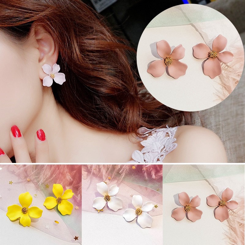[COD] Anting Tusuk Motif Bunga Aksesoris Fashion Anting Wanita