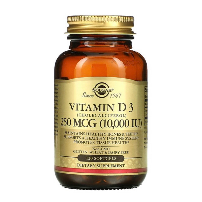 Solgar Vitamin D3 250 mcg 10000 IU 120 kapsul soft gels